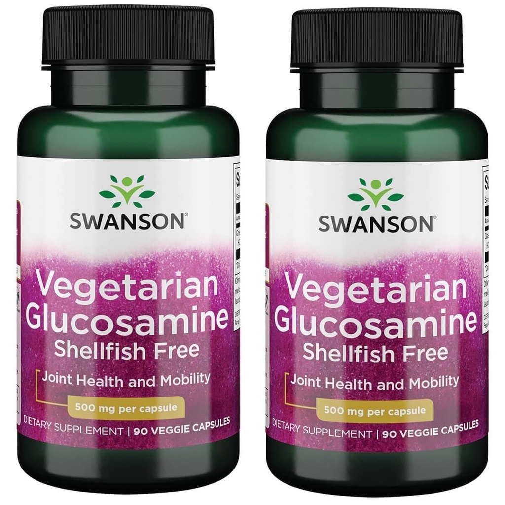 Swanson Vegetarian Glucosamina - Shellfish Grátis 500 Milligrams 90 Veg Cápsulas (2 Embalagem)