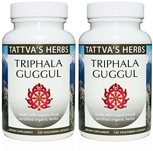 Triphala Guggul Herbal Supplement, Ayurveda Herbal Supplements, Digestive Health & Support, Triphala Powder Cápsulas, 240 Count (2 Pack), 25 Anos de Serviço Premium