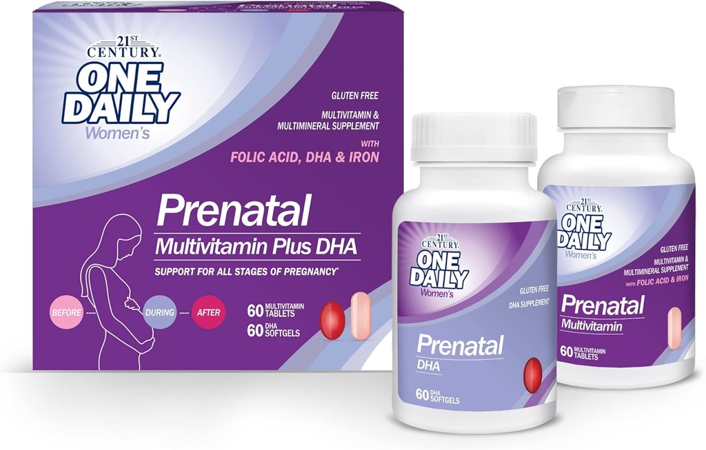 Pré-natal do século XXI com DHA, Comprimidos e Softgels, 120 Contagem