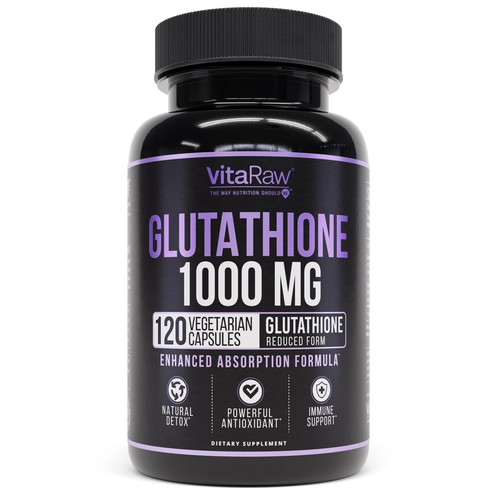 1000mg Glutationa para suporte imunológico - 100mg Complexo de Absorção - Suplemento de Glutationa lipossómica reduzida com ácido alfa lipoico - Brain Booster, Pele brilhante, Suporte de fígado