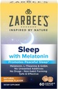 Melatonina de Zarbee 5mg, L-Theanina + GABA Suplemento de sono para promover o sono pacífico, sabor laranja natural, comprimidos mastigáveis para adultos Idade 12 Up, 60 Count