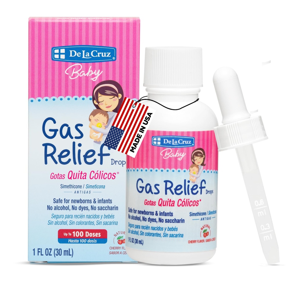 Gotas de Gás para Bebês - Quita Cólicos Gotas de Alívio de Gás Infantil com Simethicone - Gotas de Colic Seguras para Recém-nascidos 1 FL. OZ. (30 mL)