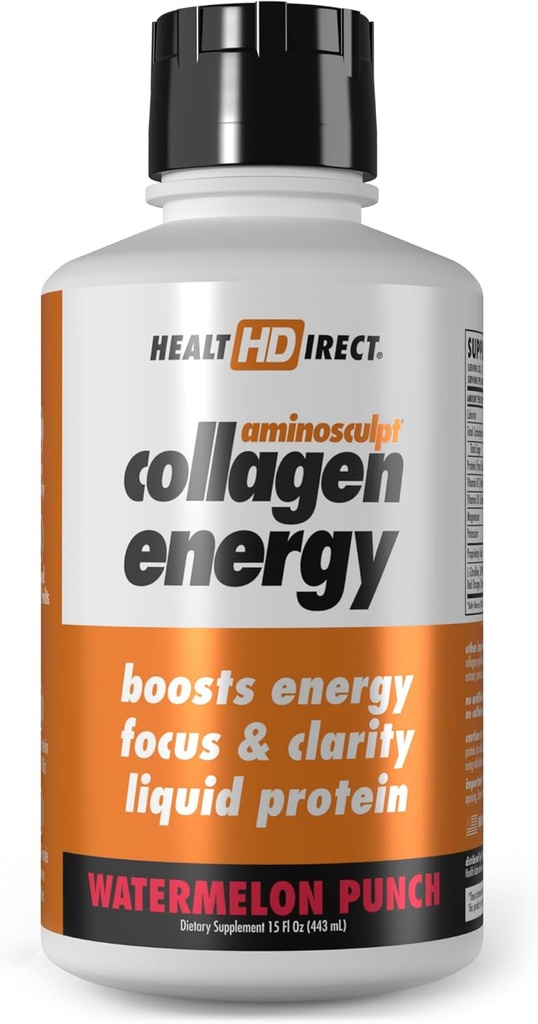 SAÚDE DIRECTA AminoEscultura Colágeno Energia, Melancia Romã 15 fl oz Liqu