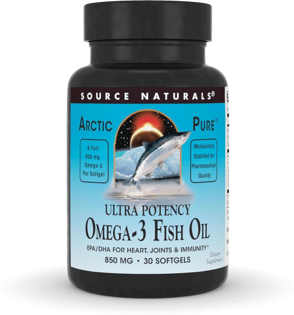 Fonte Naturals ArcticPure Ultra potência 850 mg Omega-3 óleo de peixe - 30 Softgels