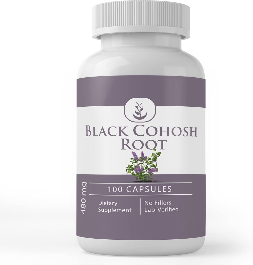 Puro Original Ingredientes Raiz de Cohosh Preto, (100 Cápsulas) Sempre Puro, Sem Aditivos ou Enchimentos, Lab verificado