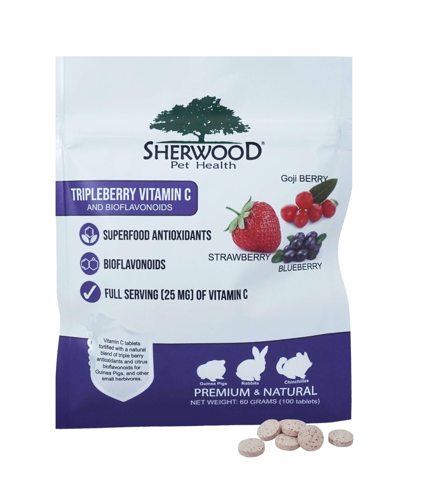 Vitamina C e Bioflavonóides de Sherwood Pet Health (100 comprimidos - 60 gramas)