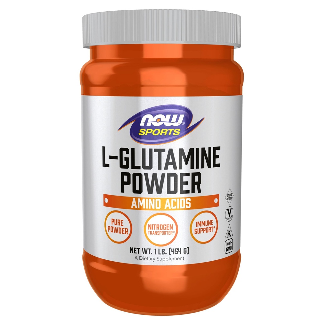 NOW Foods Sports Nutrition, L-Glutamina Pure Powder, Nitrogen Transportador*, Amino Acid, 1-Libra