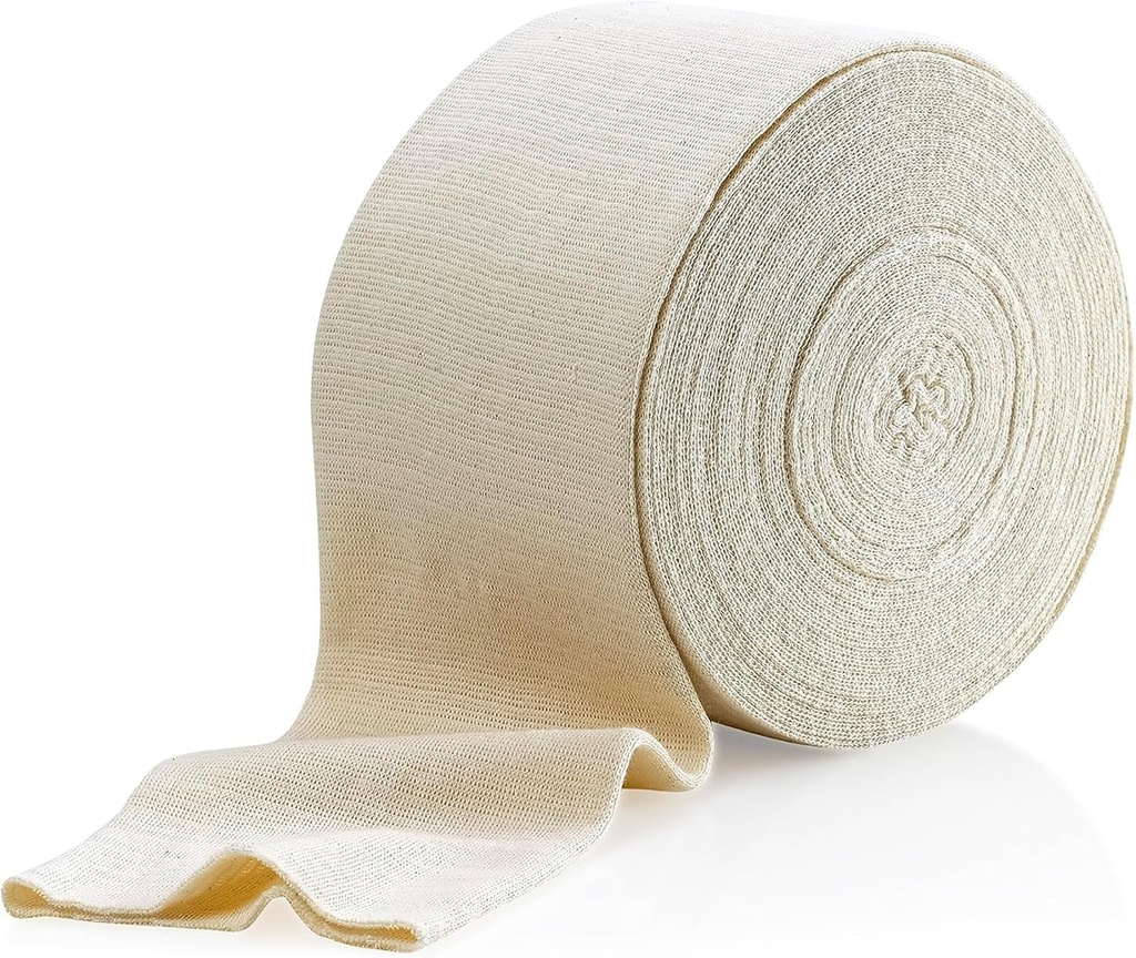 Elástico Tubular Suporte Bandagem Tamanho C, Caixa 10M - Cor Natural (2,75" X 33 pés) para Bandagem de Suporte de Joelho Grande - Medium Tigh, Cotton Spandex