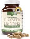 Lignans For Life Flaxseed e SDS - Ómega 3 ácidos gordos, antioxidantes de fibra - Ajuda a melhorar a saúde do revestimento brilhante, digestivo e coração, 25mg, 90 cápsulas, 1 pacote