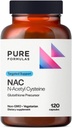 PureFormulas N-Acetil-L-Cysteine - NAC Suplemento Cápsulas 900mg NAC, Antioxidante Glutationa Precursor - Detox + Recuperação de exercício, e Suporte Imune - Não-GMO + Suplemento Vegetariano -120 Cápsulas