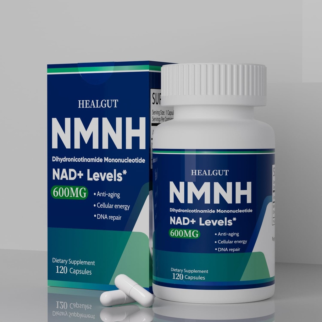 NMNH Cápsulas: 120 contagem, 600mg NMNH Suplemento para NAD+ Otimização