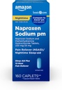Cuidados Básicos Toda a Noite Alívio da Dor PM, Naproxeno Sódio, 220 mg/Cloridramina, 25 mg Comprimidos, Reliever da Dor/Ajuda ao Sono Noturno, 160