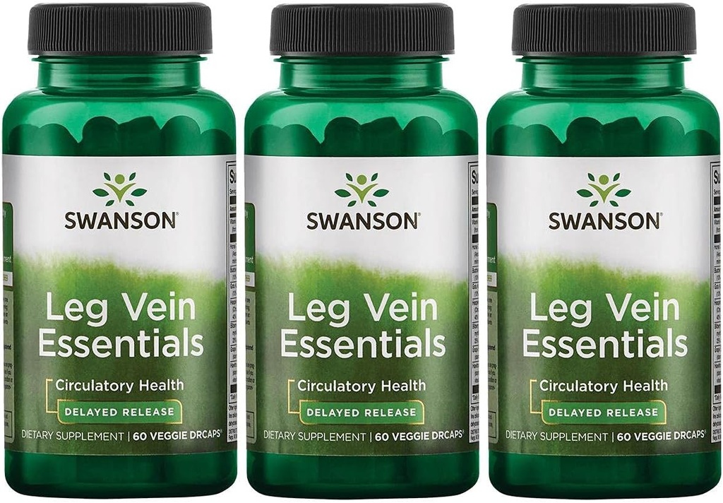 Swanson Leg Vein Essentials - Libertação Atrasada - 60 Cápsulas Veg (3 Embalagem)