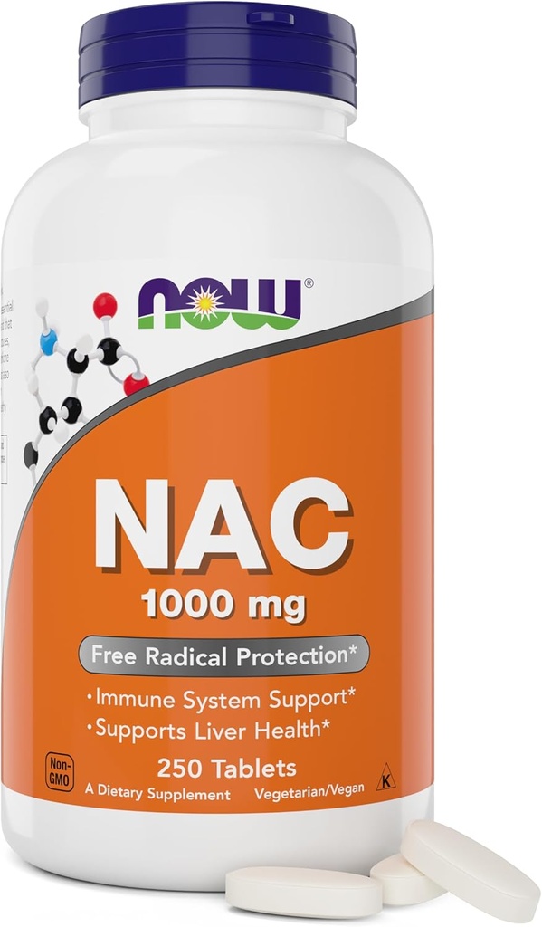 Agora NAC, 1000 mg, 250 comprimidos, Vegetariano e Vegan, Não-GMO