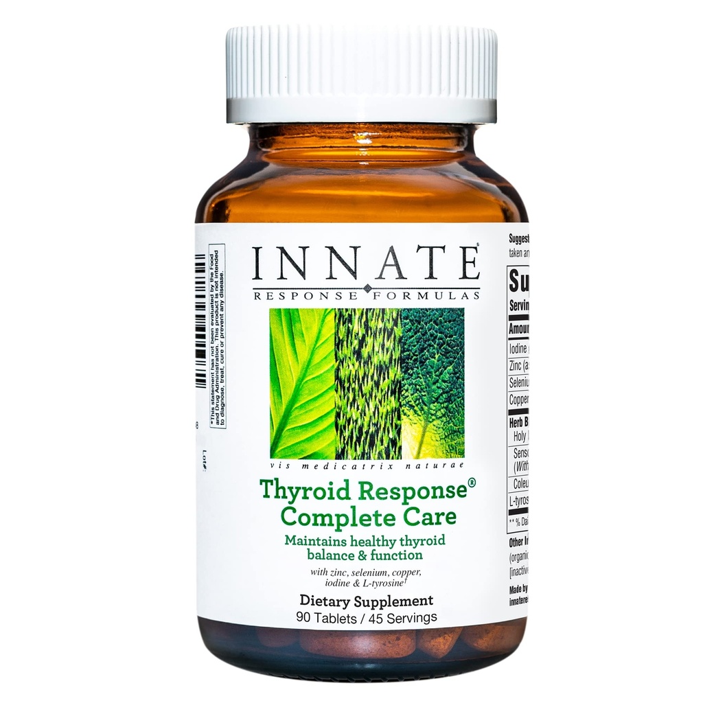 INNATE Response Formulas Thyroid Response Complete Care - Made with Ashwagandha - Mantém Equilíbrio e Função Optimal Thyroid - Vegetarian, Gluten-Free, Non-GMO - 90 comprimidos (45 Servings)