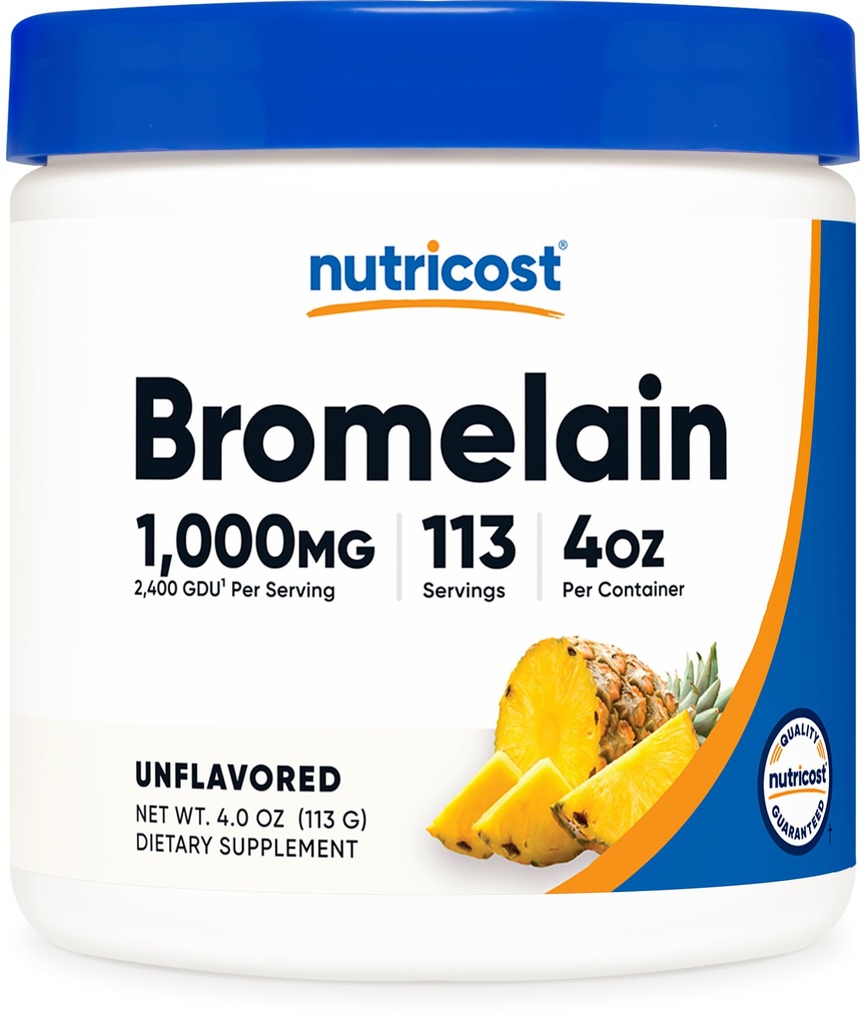 Nutricost Bromelain Powder 4 OZ - Não-GMO, Vegetariano, Sem Glúten
