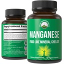 Alimento de suplemento de manganês como mineral quelatado para absorção superior com mistura de alimentos inteiros de 25+ frutas e vegetais. Pure Trace Cápsulas Minerais para tecido conectivo, saúde óssea, suporte de enzimas