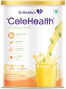 Dr. Reddy Celehealth bebida nutricional, suplemento de proteína para uso diário, baixo índice glicêmico, açúcar adicionado zero, açafrão e cardamom sabor, 400g,amarelo