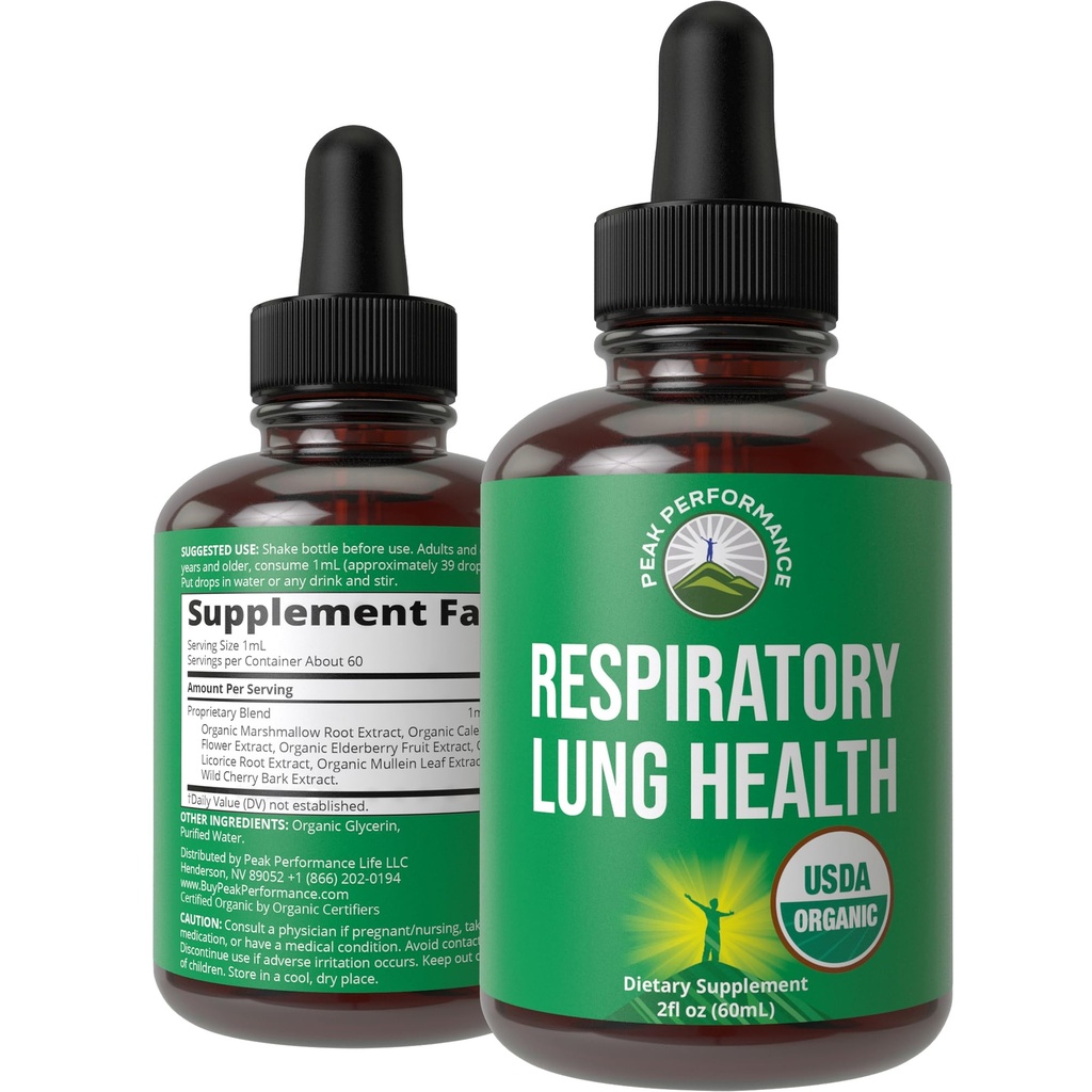 USDA Organic Lung Detox para fumantes e não fumantes com 6 melhores ingredientes. Mullein Leaf, Marshmallow Root, Calendula. Os pulmões limpam para uma melhor saúde respiratória. Liquid Drops Tintura Suplemento