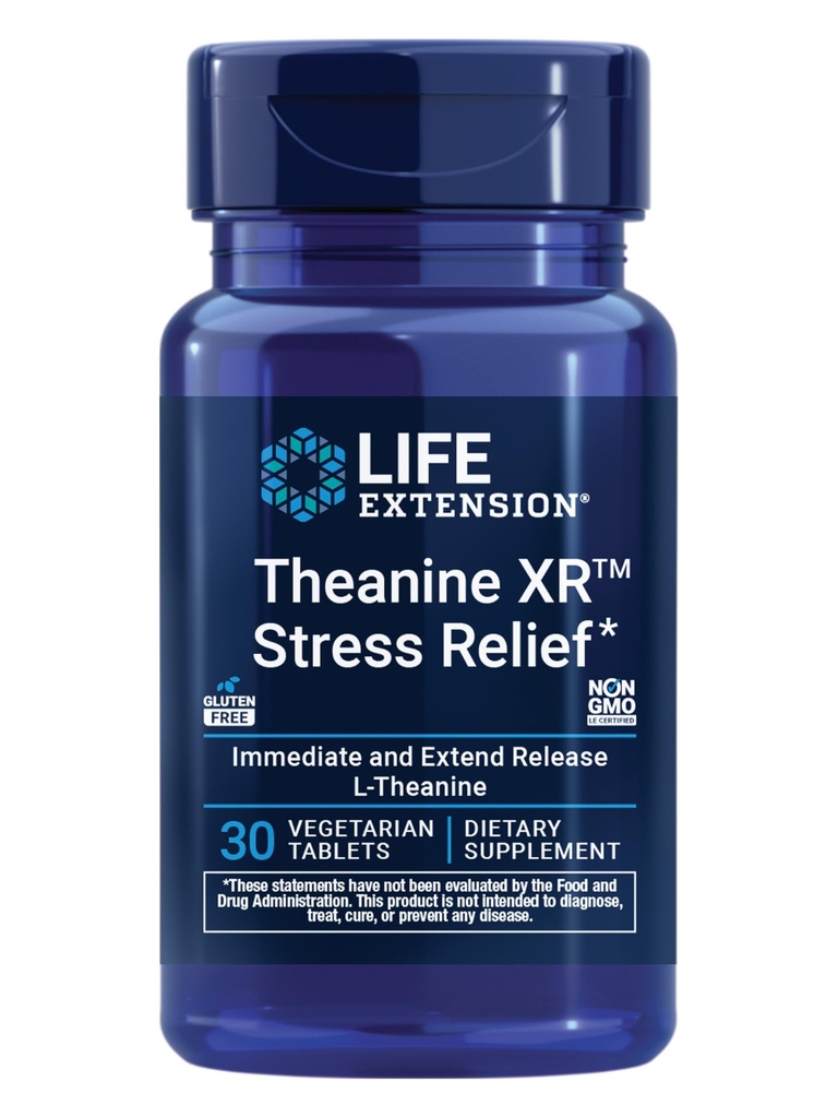 Life Extension Theanine XR Stress Relief, L-Theanine, 30 Tablets