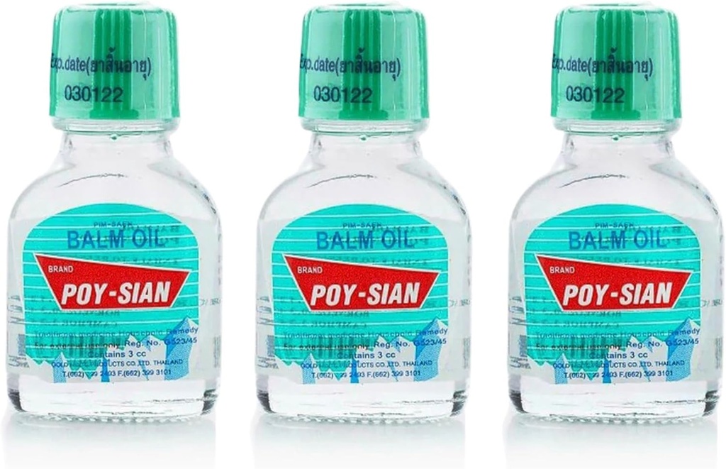 Óleo de bálsamo de PIM-Saen tailandês POY-SIAN 3ml (Pacote de 3)