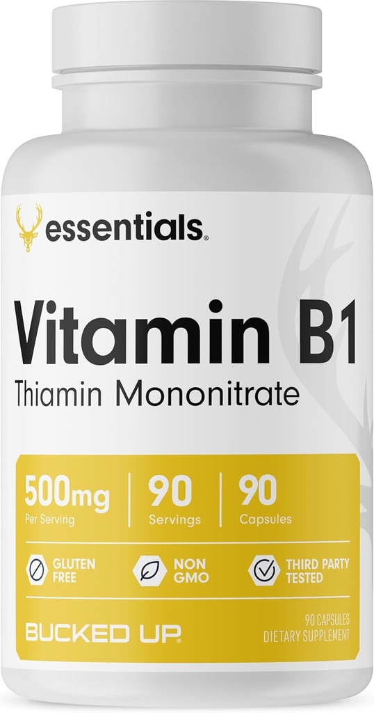 Cápsulas de vitamina B1 500mg, Essentials (90 Servings)