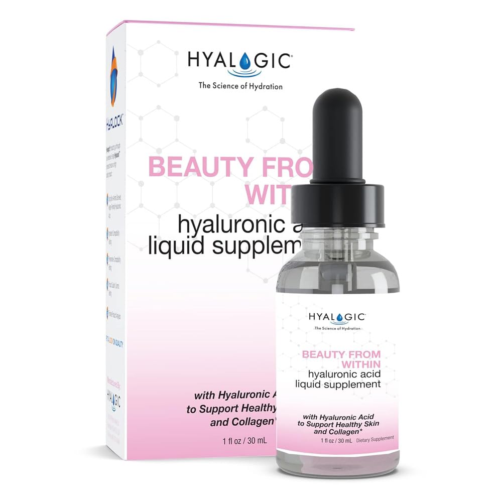 Beleza Hyalogic De Dentro de Ácido Hialurônico Suplemento Líquido - Ácido Hialurônico Líquido para Hidratação da Pele, Apoio Conjunto, e Impulso de Colágeno - Vegan, Sem Glúten, Sem Odor e Sem gosto (1 Fl Oz)