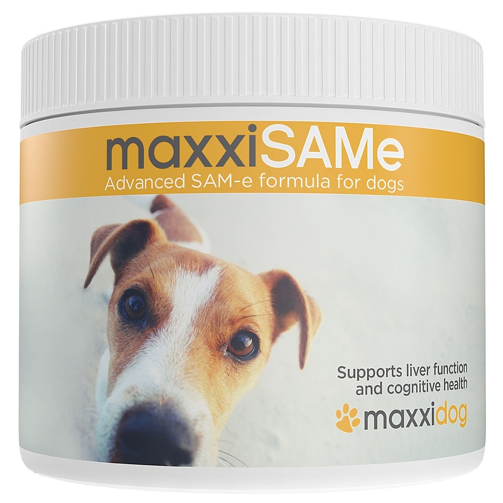 Maxxipaws maxxiSAMe Advanced SAM-e Powder Supplement - Fígado, Cognitivo e Apoio Conjunto para Cães, 5.3 oz