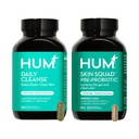 HUM Full Skin Detox and Cleanse -Proboitics for Problem Skin and Acne Breakouts witrh Organic Algae, Detoxificando Herbs, Skin Squad and Daily Cleanse