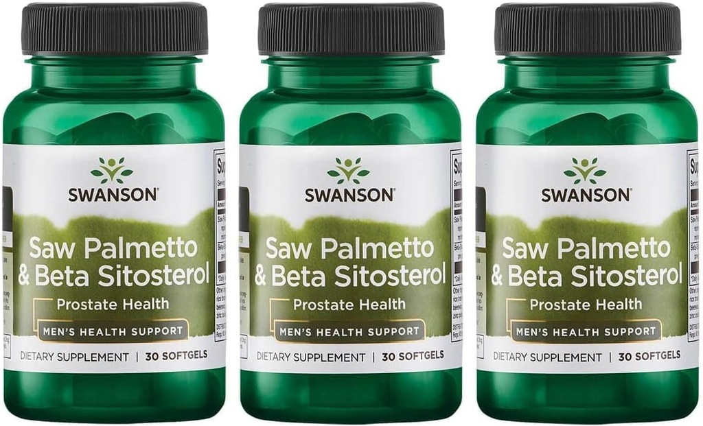 Swanson Saw Palmetto e Beta Sitosterol 30 Sgels (3 embalagens)