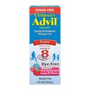 Reliever de dor Advil infantil e redutor de febre, livre de tingimento e açúcar Ibuprofen suspensão oral, sabor Berry - 4 Fl Oz
