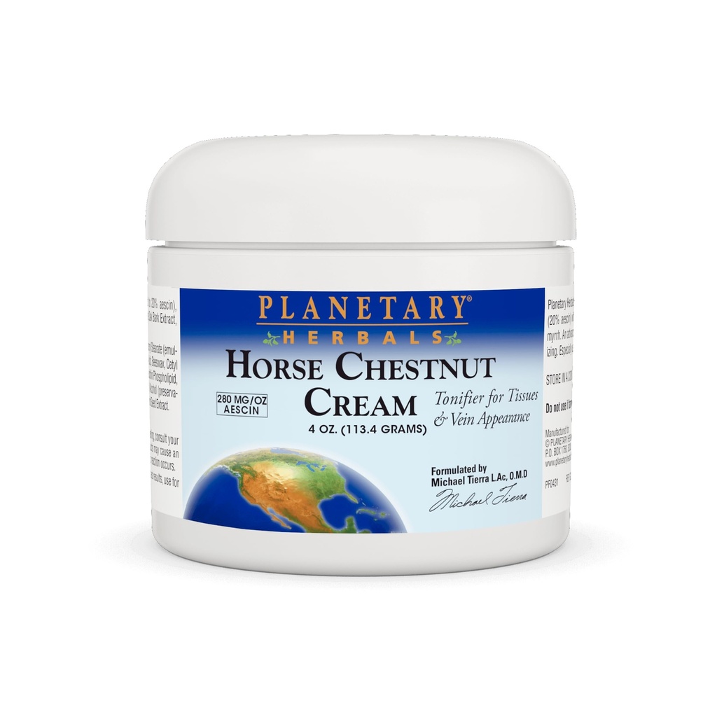 Tonificador de creme de castanha de cavalo de ervas planetárias - 4 onças