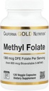 Lake Avenue Folato de metilo, 800 mcg, 120 cápsulas de legumes, Nutrição