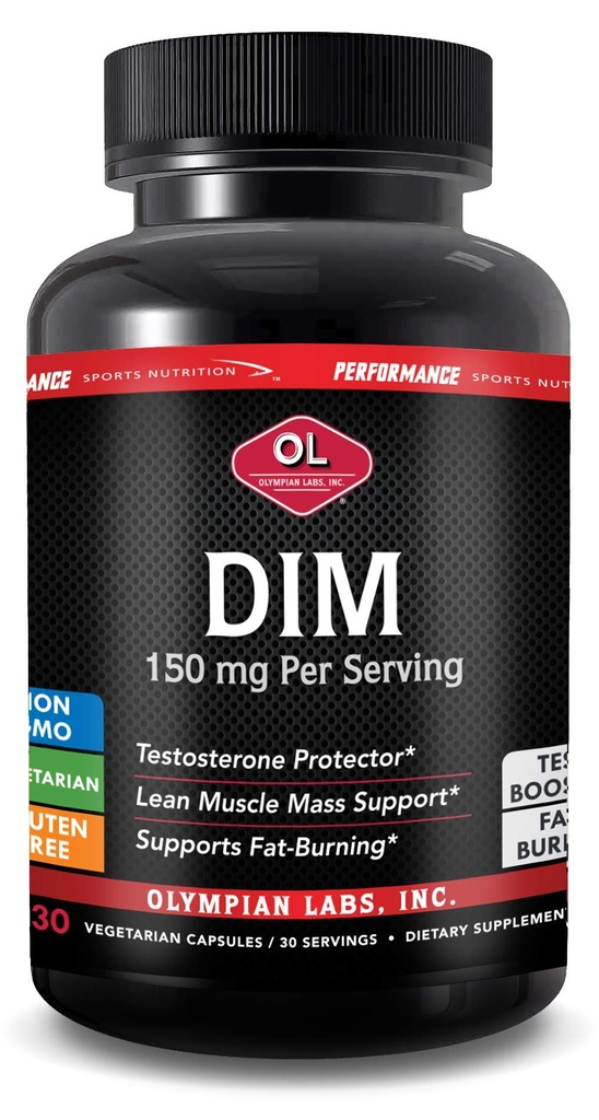 Olympian Labs DIM 150mg - DIM Diindolilmetano Suplemento Cápsulas Apoio ao equilíbrio hormonal, pele clara, PCOS, & Ajuda em Regimes Fitness - 30 Cápsulas (fornecimento de 30 dias)