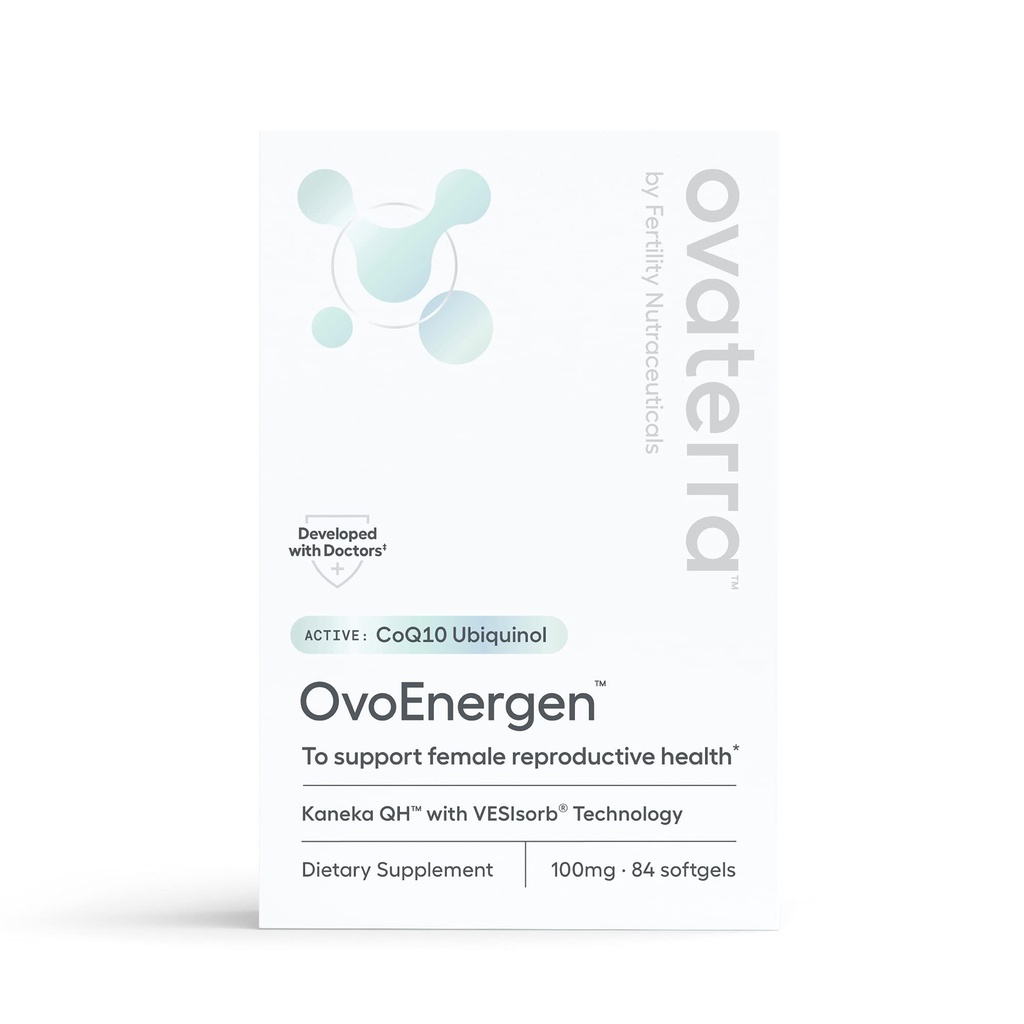 Suplemento OvoEnergen CoQ10 para mulheres para apoiar a saúde reprodutiva e saúde do ovo reforço da fertilidade com Kaneka QH, VESIsorb® Tecnologia 84-100mg Cápsulas Softgel - fornecimento de 28 dias