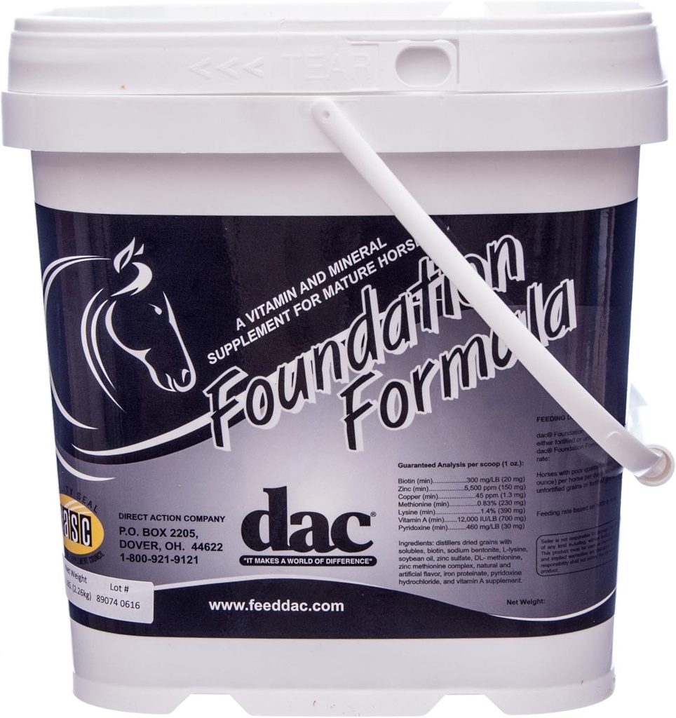 DAC Foundation Fórmula 5 lb Hoof e suplemento de cabelo
