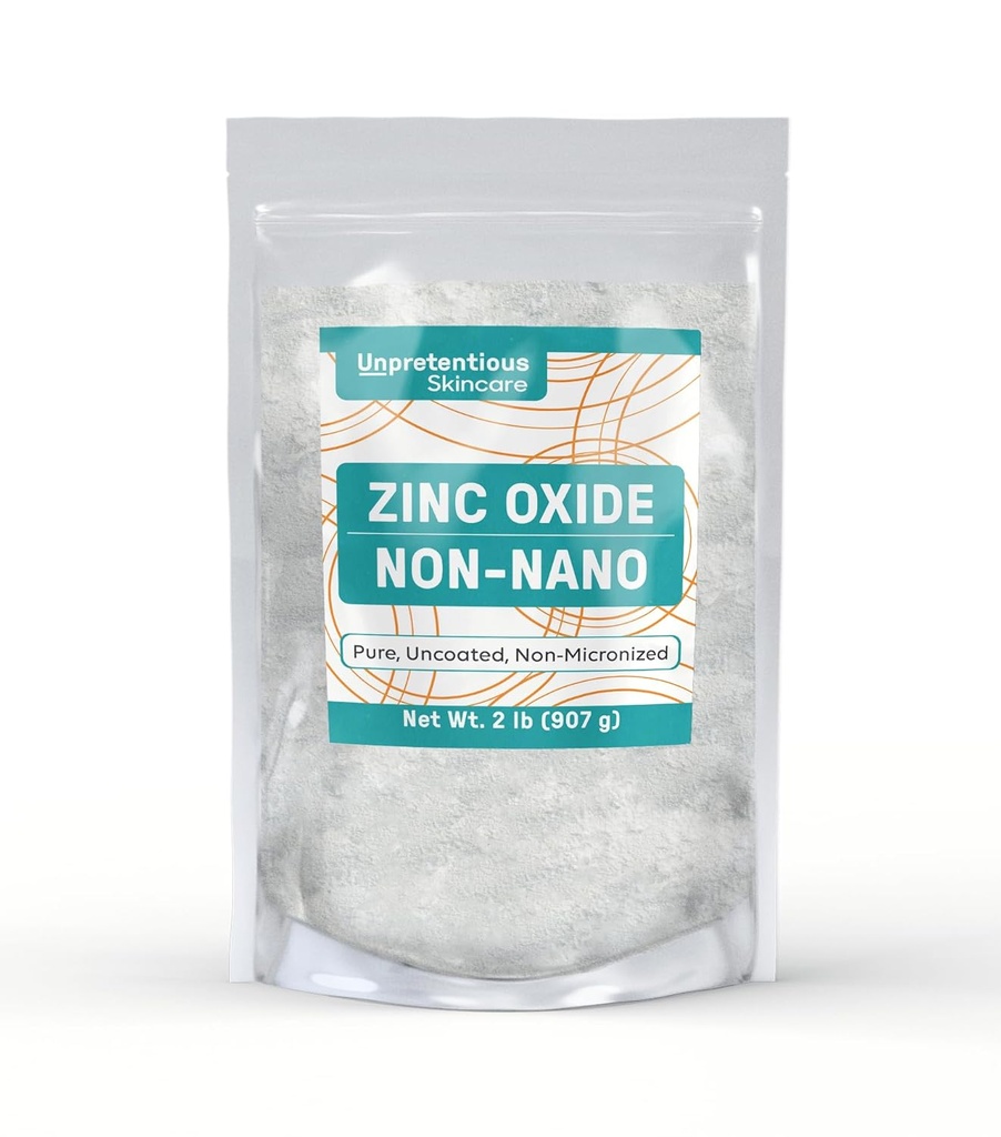 Despretensioso óxido de zinco não-nano, puro e não revestido, saco reconhecível conveniente para armazenamento (2 libras)