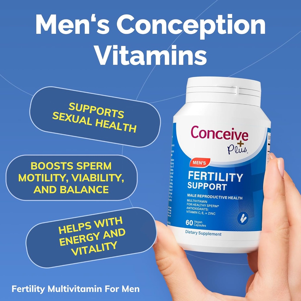 CONCEITO PLUS Homens Fertilidade Bundle, Fertilidade Vitaminas 60 Conde e Fertilidade Lubrificante 2,5 Ounce