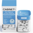 Armário: 500mg Acetamol para alívio da dor de cabeça, Toothaches, Garganta Dolorosa e Redutor de Febre, inclui 1 frasco de medicina recarregável, 120 comprimidos (kit Starter)