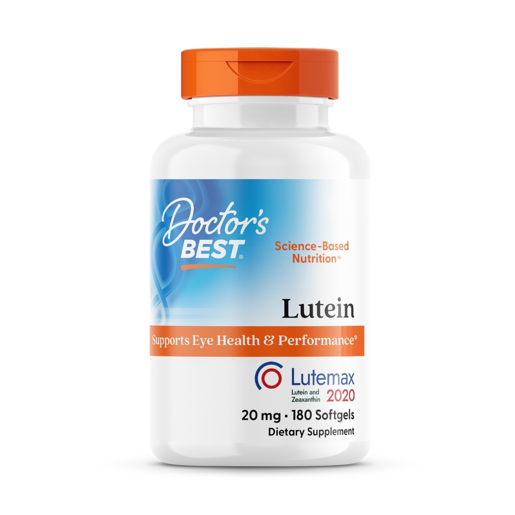 Melhor Lutein do médico, 20 mg, Suporta saúde ocular e desempenho, Não-GMO, Gluten Free 180 Softgels