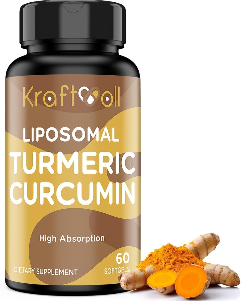 Suplemento de curcumina cúrmica lipossomal 60 Softgels