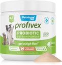 Vetnique Labs Profivex Probióticos para cães Todos os mastigadores de cães naturais e pó para suplementos probióticos de saúde digestiva para cães 5 Strains de Probióticos & Prebióticos (pó, 8.5 onças)
