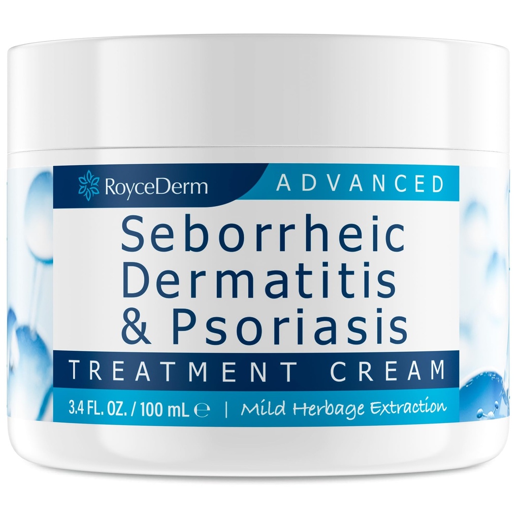 Roycederm Seborreic Dermatitis Cream, Tratamento de escalpe para Psoríase, Foliculite, Escalpe Seco, Dandruff, Creme Anti-Itch para alívio calmante