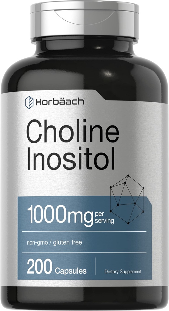 Horbaach Choline Inositol 1000mg Suplemento 200 Cápsulas