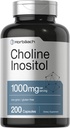 Horbaach Choline Inositol 1000mg Suplemento 200 Cápsulas