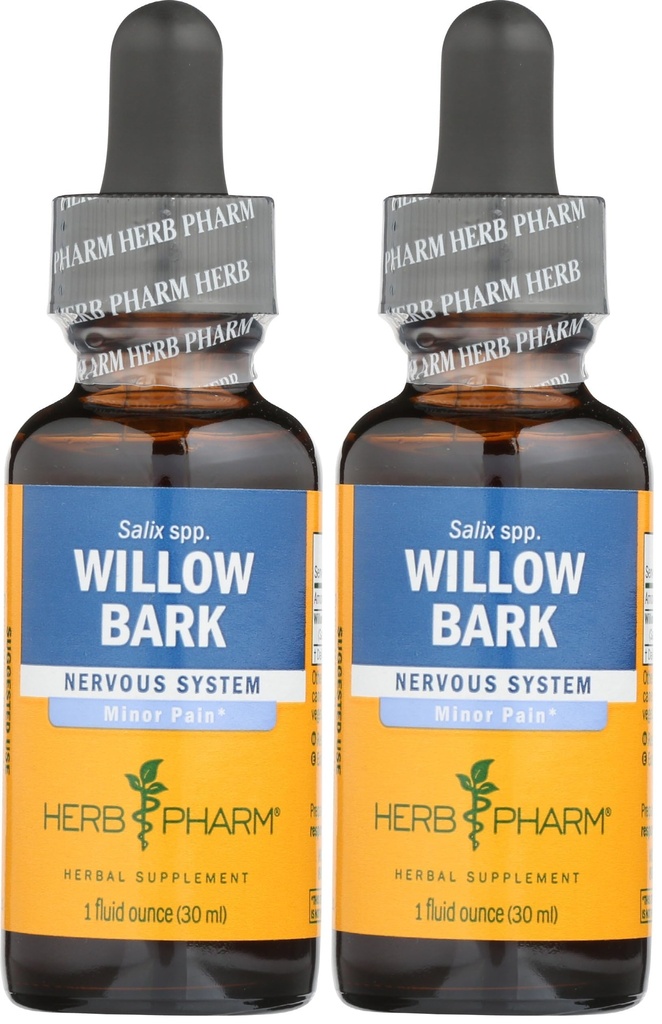 Herb Pharm Willow Bark Extract líquido para dor menor - 1 onça (DWILL01) (Pacote de 2)