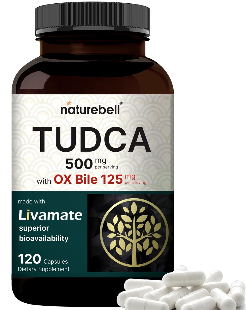 TUDCA 500mg com OX Bile 125mg por serviço, 120 cápsulas – suporte de sal Bile, alta absorção Livamate Fórmula .