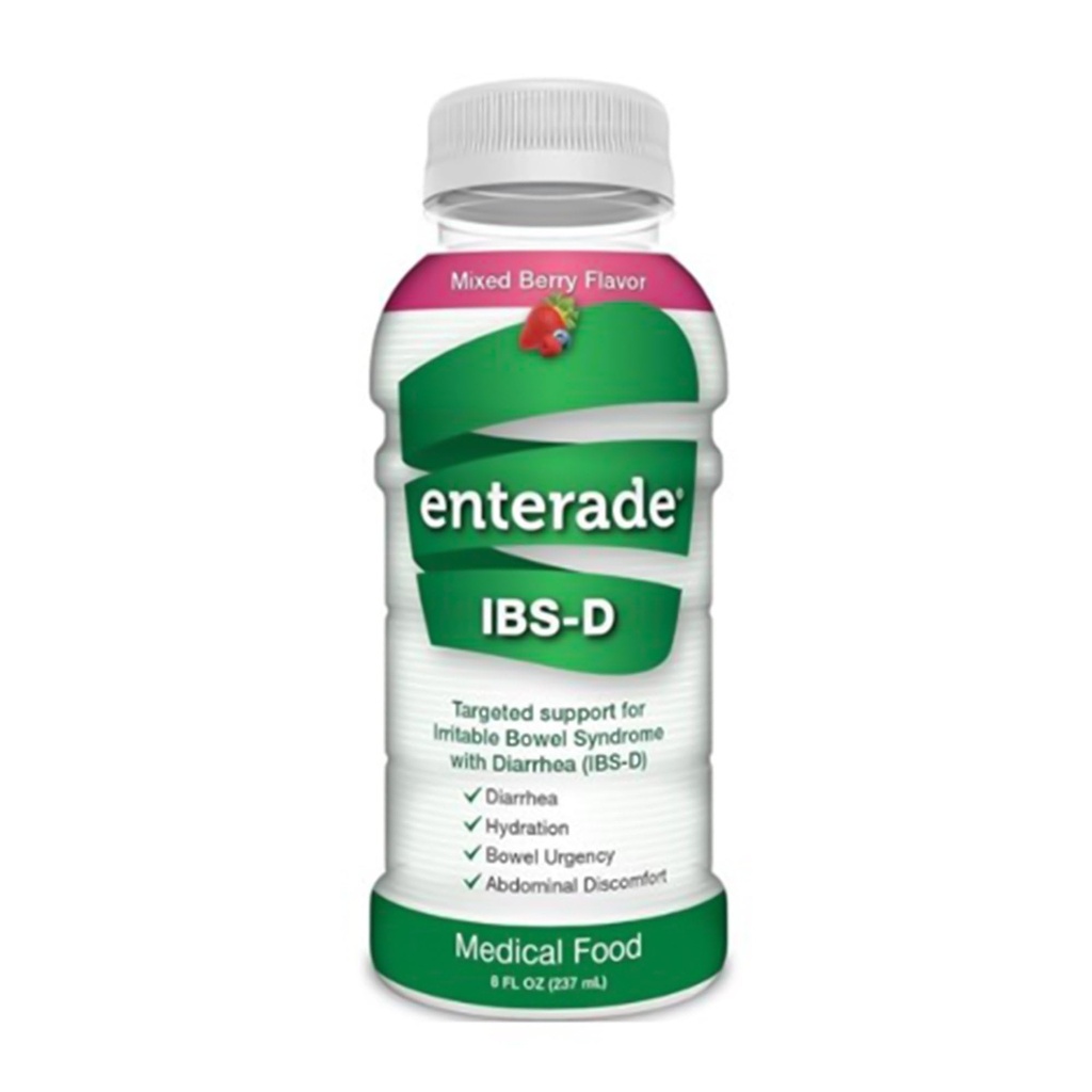 enterade IBS-D Beverry para alívio de sintomas de síndrome de intestino irritável com diarreia (IBS-D), Berry mista (12 frascos, 8 onças cada)