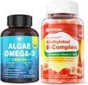 Vitamina B Complex chicletes preenchidos e Algas com base em plantas Omega 3 1200mg Suplemento