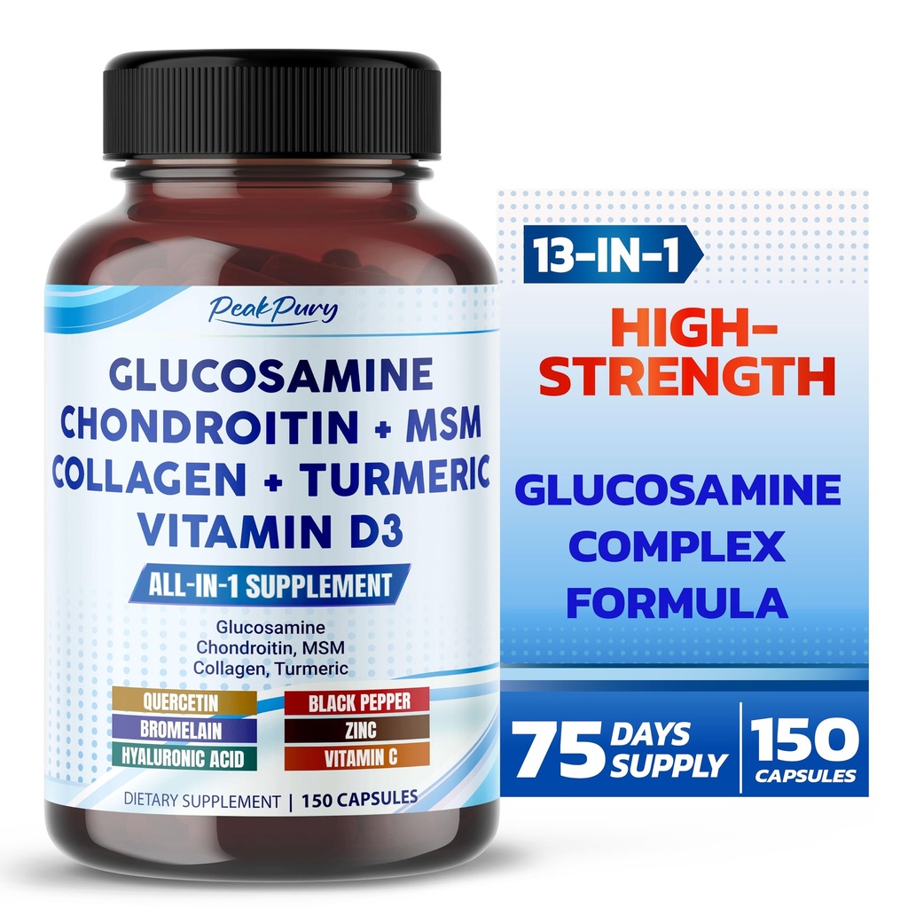 Glucosamina Condroitin HSH Collagen Turmeric - Apoio à Saúde Conjunta - Made in USA